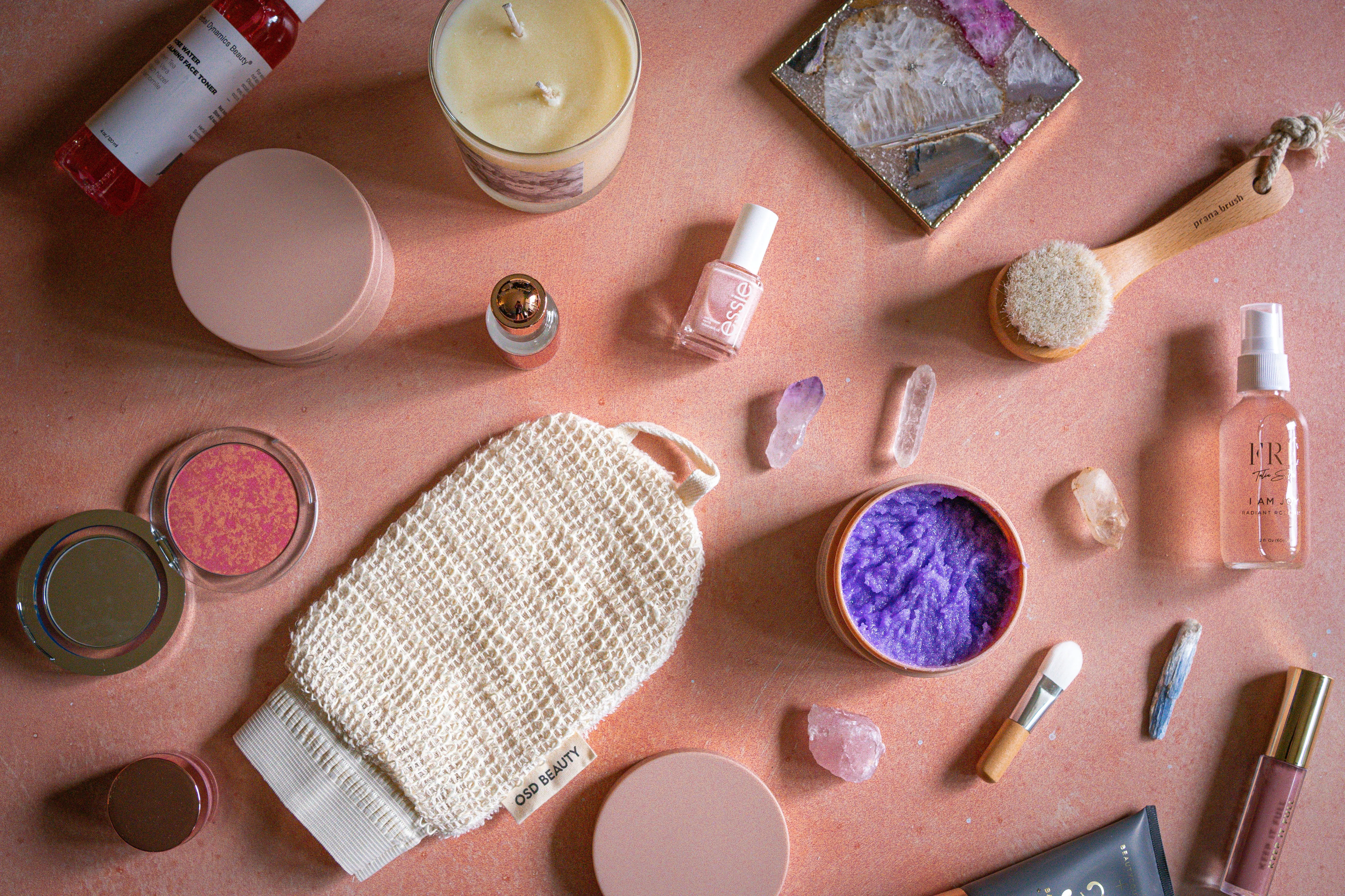 Modern cosmetics laboratory with scientists developing beauty products